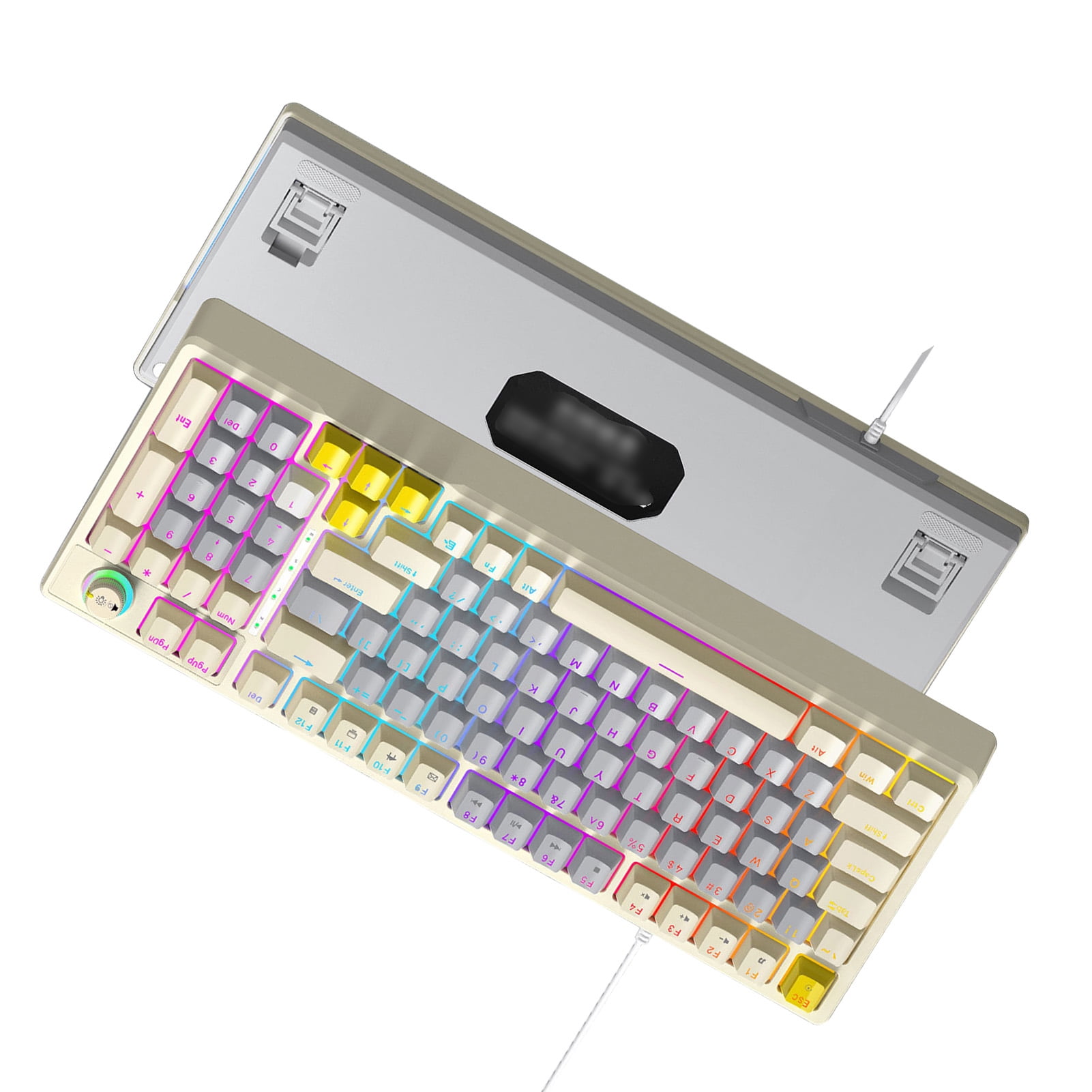 Mechanical Keyboard T50 RGB Mechanical Keyboard Customizable Blue Switch Dynamic Lighting Ergonomic Design PC Gaming Typing Work