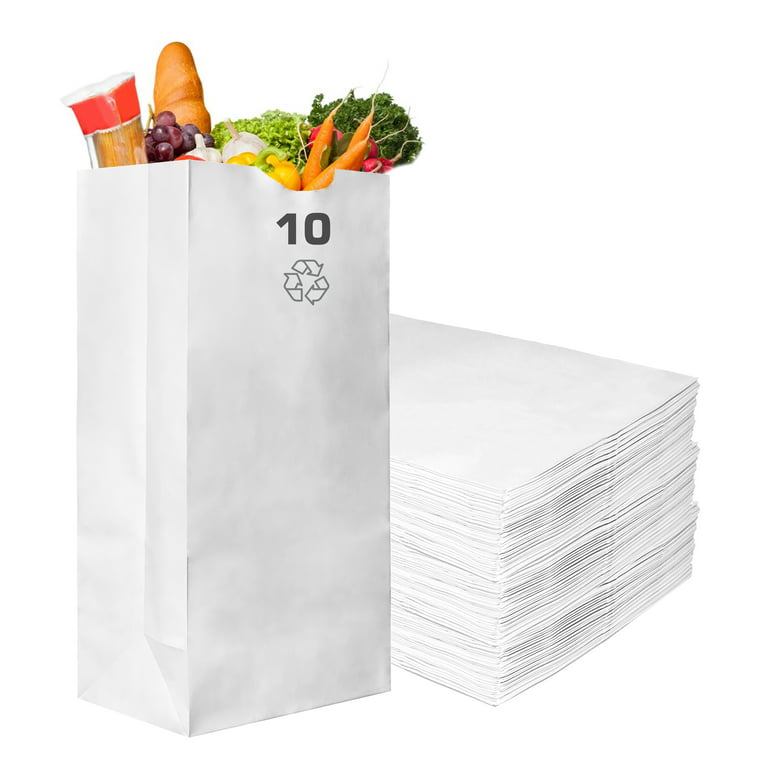 500 White Paper Bags, 10 lb
