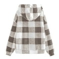 thumbnail image 5 of Fashion Fleece Plaid Jackets for Womens Plus Size Fall And Winter Straight Cardigan Button Pocket Coat, 5 of 9