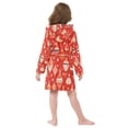 thumbnail image 7 of FORMRS Niños Bathrobe Unisex Hooded Robe Soft Plush Pajamas Sleepwear, Size 4-6T, Red Christmas Ornaments Pattern, 7 of 7