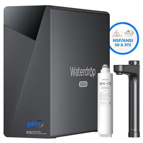 Restored Waterdrop X16 Tankless Reverse Osmosis System, NSF/ANSI 58&372 Certified, 1600 GPD RO Water Filter System, 11-Stage Filtration UnderSink RO, 3:1 Pure to Drain, Alkaline Mineral pH+, with WD-F2 (Refurbished)
