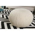 thumbnail image 2 of Surya Su Pouf Area Rug POUF-78 Antique White Purl Knitted 18" x 18" x 12", 2 of 3