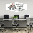 thumbnail image 5 of Saying 5 Panels Acrylic Glass Wall Art, Meet Me Under the Mistletoe Christmas Themed Modern Phrase Floral, Accent for Living Room, Bedroom, Dorm, 60" x 30", Charcoal Grey Vermilion, by Ambesonne, 5 of 5