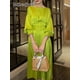 thumbnail image 2 of TWOTWINSTYLE Elegant Solid Dress For Women Slash Neck Lantern Sleeve Sashes Lace Up Midi Dresses Female 2022 Spring Clothing NewXL Gao Jinjia LED, 2 of 2