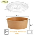 thumbnail image 2 of Cuencos desechables de papel kraft Lyellfe, 750 ml, con tapa, 50 unidades, 2 of 6