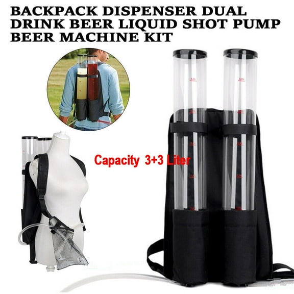 Acrylic Double-container Drink Dispenser 6 Liters of Drinks for Wine, Beer, Milk, Juice 10.63"x 4.72"x 65"