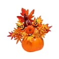 thumbnail image 1 of Adorno de hojas de arce y calabazas de Halloween para mesa de comedor, centro de mesa, decoración creativa de escritorio para cafetería, accesorio de Estilo F, 1 of 8