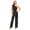 Black, variant on Sinleey Womens Summer Jumpsuits Dressy Casual One Piece Outfits Sleeveless Wide Leg Long Pants Sequin Romper Hot Pink M