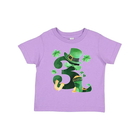 

Inktastic St. Patrick s 3rd Birthday Green Hat with Bow Tie Gift Toddler Boy or Toddler Girl T-Shirt