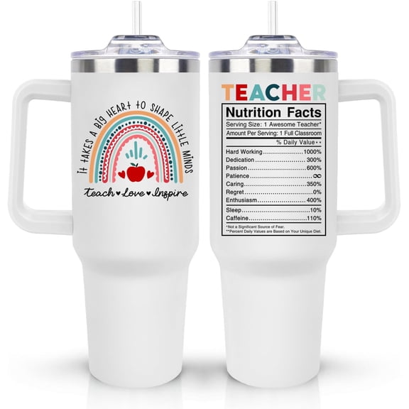 Teacher Appreciation Gifts, 40oz Tumbler Cup Teacher Gifts for Women Men, Best Thank You Teacher''s Day Gift from Students, Back To School, Graduation, Birthday, Retirement Coffee Mug Gift