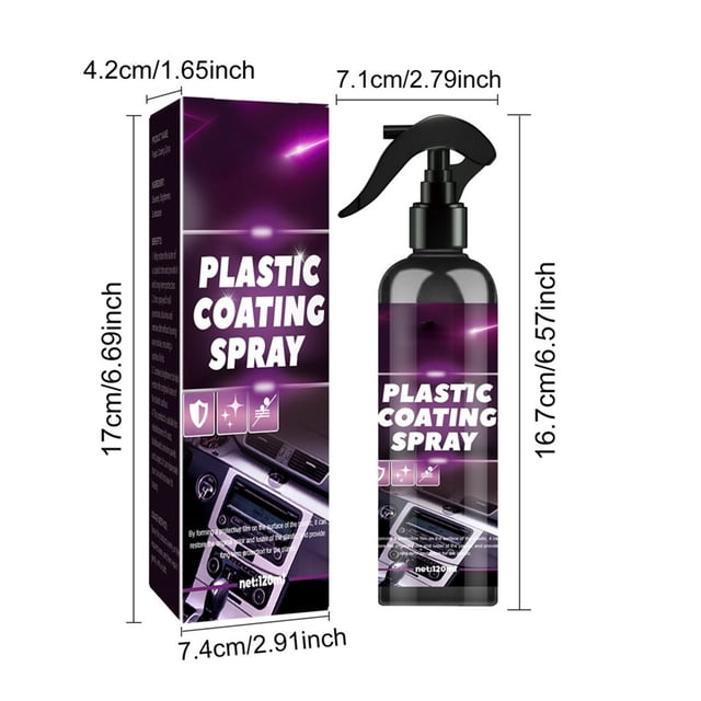 Dashboard Cleaner for Car Interior: 120Ml Car Plastic Spray, Powerful Cleaning & Refurbishment for Seats, Instrument Panel & Automotive Surfaces