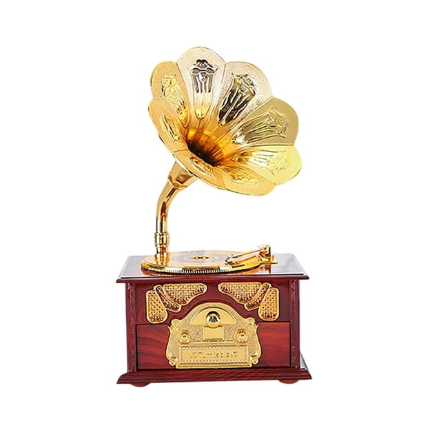 Creative Phonograph Modeling Music Desktop Decoration Decorations Retro Music Box School Opening Gift