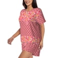 thumbnail image 2 of "Wukai Chocolate with Flowing Cream Women's Pajama Set - Short-Sleeve Top and Shorts with Elastic Waistband and Pockets for Loungewear, Yoga, and Casual Wear-Medium, 2 of 8