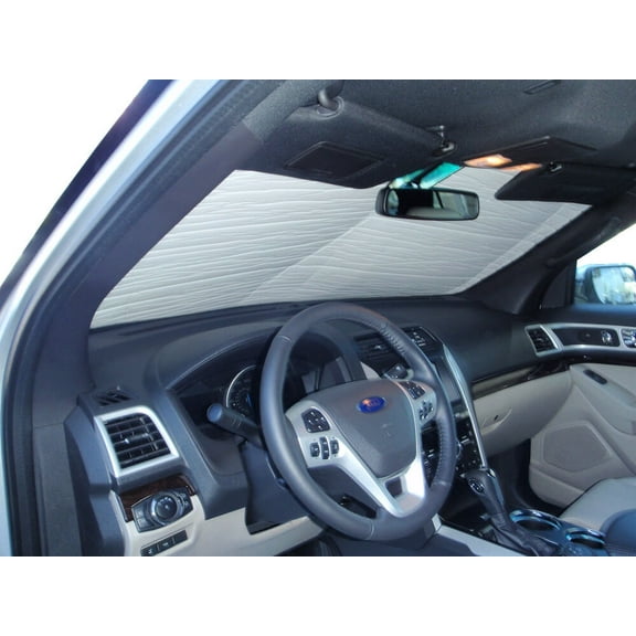 HeatShield, The Original Windshield Sun Shade, Custom-Fit for Ford Explorer SUV w/o Sensor 2011-2019, Silver Series