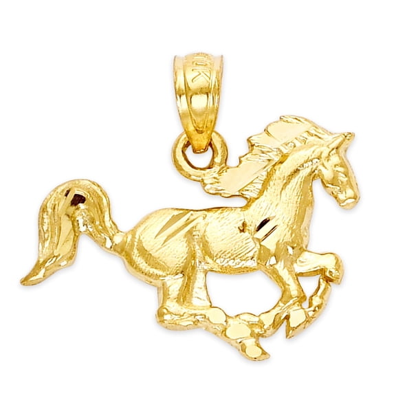 14k Gold Wild Horse Pendant, Mustang Jewelry, Cowgirl Jewelry for Her