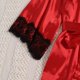 thumbnail image 4 of Gibobby Conjunto de pijama Conjunto de pijama largo para mujer, lencería de noche de seda con tapeta, camisetas y pantalones cortos para mujer, ropa de dormir informal(Rojo,CH), 4 of 4