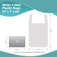thumbnail image 3 of White T-Shirt Plastic Bags, High Density HDPE Carry-Out, 500 Count, 15 x 7 x 26 in, 3 of 7