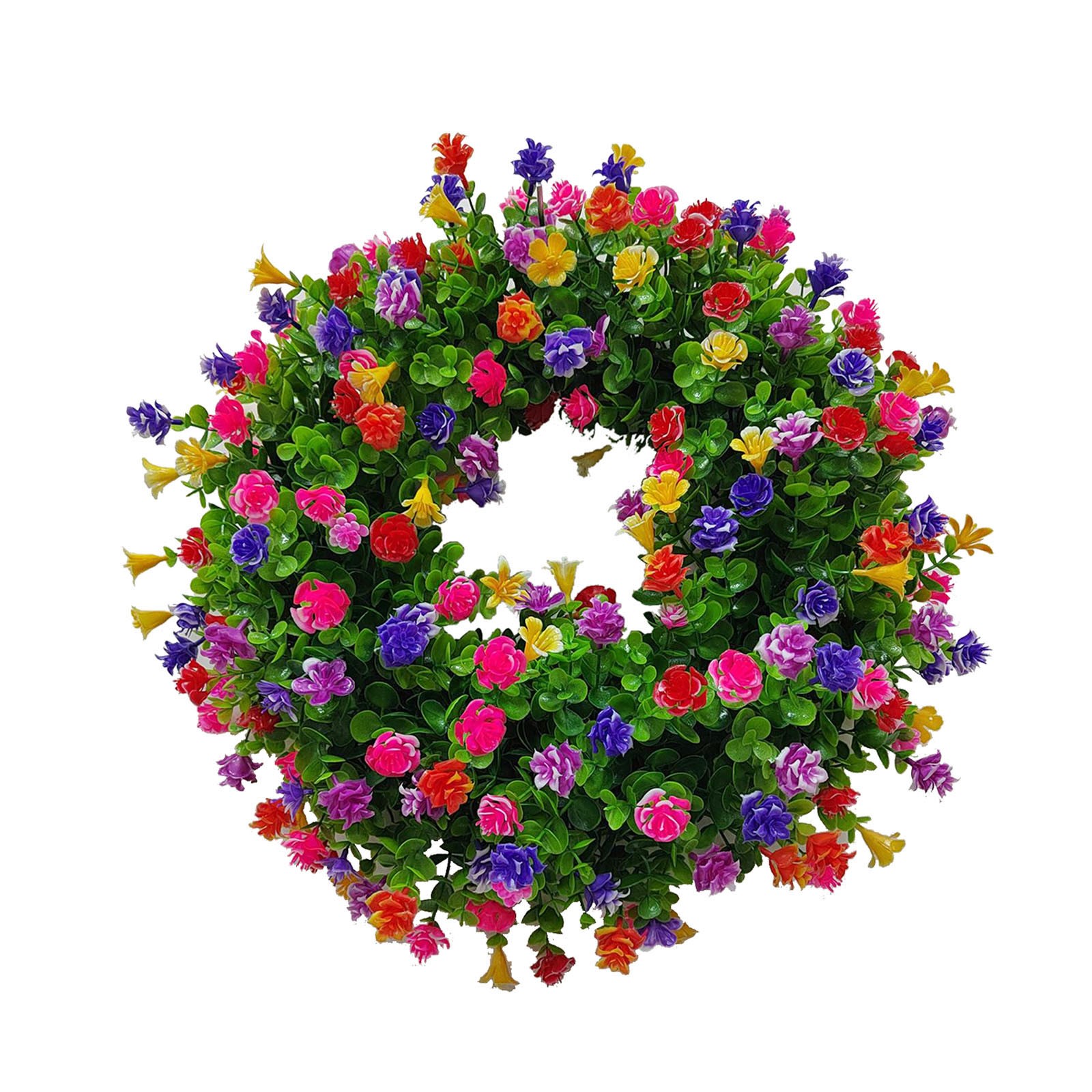 LASHALL Color Wreath Colorful Spring/Summer Wreath, Artificial Flower