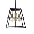thumbnail image 2 of Radiance Goods Industrial 4 Light Matt Black/Gold Trapezoid Ceiling Pendant 15" Wide, 2 of 5