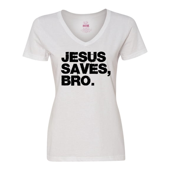 Inktastic Jesus Saves Bro Christian Women's V-Neck T-Shirt