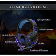 TekDeals 3.5mm Gaming Headset Mic Headphones Stereo Bass Surround For PS5 PS4 PC Xbox One, Blue