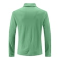 thumbnail image 4 of WULMLEO Mens Long Sleeve Polo Shirts Solid Color Button Slim Fit Collared Tshirts Business Casual Tops Tennis Golf Tees Green XL, 4 of 7