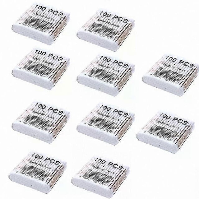 Double-Headed Cotton Swabs for Makeup and Cleaning, Soft Wooden Sticks, 100/500/1000 Pack