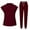 Burgundy, variant on Xfvqtps Scrubs Set for Women Mock Neck Stretch Scrub Top and Drawstring Jogger Pants with Multi Pockets Anti Wrinkle Nursing Work Uniform Set Stand Collar Comfortable Uniform Light Blue