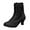Black, variant on Rokment Women's Vintage Combat Dress Boots Retro White Black Leather Pointed Toe Kitten Heels Mid Calf Ankle Booties Black Size 6