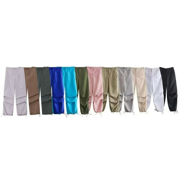 Women's Baggy Cargo Pants with Pockets High Waist Workout Jogger Pants Casual Trousers