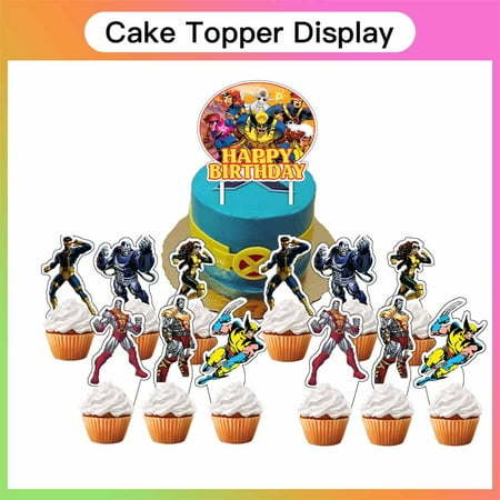 X-Men X Men Party Supplies Plates Decorations Birthday Cake Topper Banner Decor Backdrop Balloons