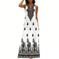 thumbnail image 1 of Vestido Cómodo de Mujer Zapatos sin Mangas Cuello en V Impreso Largo Vestido de Verano Casual, 1 of 8