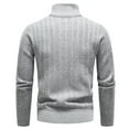 thumbnail image 2 of Lu's Chic Men's Quarter-Zip Sweater Top Knitted Pullover Long Sleeve Fall Cotton Thermal Knitwear Grey 38, 2 of 2