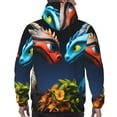 thumbnail image 7 of Balery Playful Colorful Dragons Flowers Pattern Mens Hoodie Kangaroo Pocket Hoodie Pullover Hooded Sweatshirt Ideal for Daily Wear Travel and Home-X-Large, 7 of 7