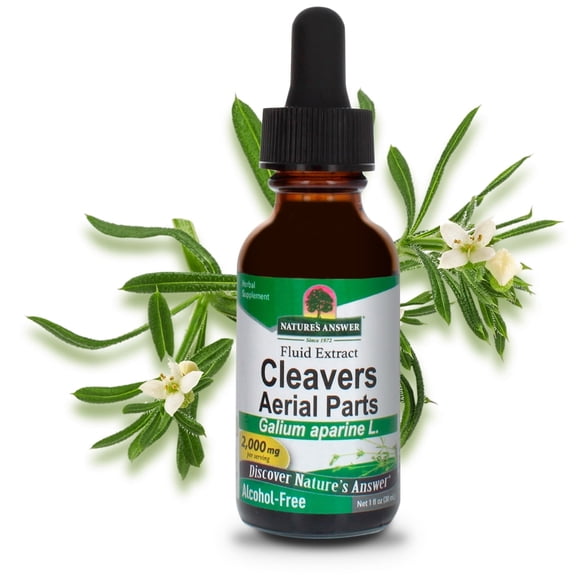 Nature’s Answer Cleavers Herbal Extract 2,000 mg, Alcohol-Free, Herbal Supplement, 1 fl oz