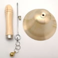 thumbnail image 4 of Sonajeros de mano con mango de madera Sonajeros de mano con boca de campana de mango de madera Estilo retro Campana de clase Super Ring Instrumentos musicales Sonajeros de mano de metal, 4 of 5
