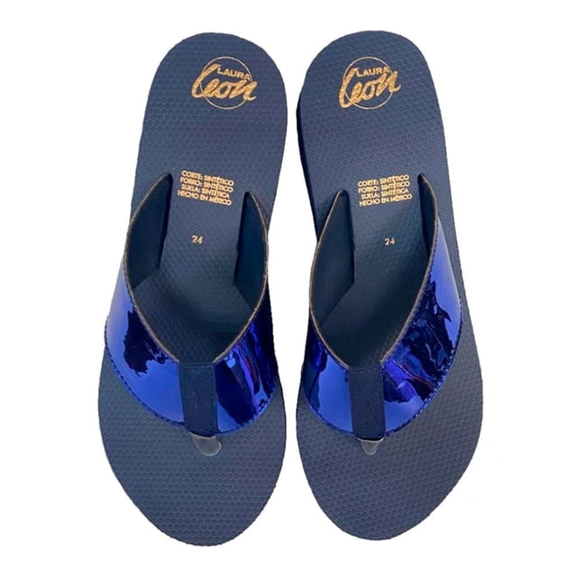 Sandalia Laura León Talla 26 Casual Inox Azul