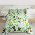 thumbnail image 2 of Manfei Avocado Queen Comforter Set,Cute Fruit Bedding Sets,Green Blue Pink Bedding Comforter Set For Girls Boys,Luxury Bedroom Decor,3 Pieces, 2 of 8