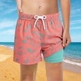 thumbnail image 3 of Kiijoy Boys Athletic Shorts Summer Swim Trunks with Compression Liner for Kids, Sizes 5-6, 3 of 4