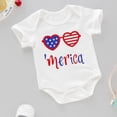 thumbnail image 3 of Actoyo Infant Baby Boys Girls America Printed Short Sleeve Romper Outfits Clothes, 3 of 13