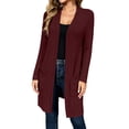 thumbnail image 3 of Plebaso Womens Long Cardigan Casual Open Front Long Sleeve Loose Lightweight Jacket Outwear with Pockets, 3 of 7