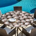thumbnail image 6 of Baseball Round Tablecloth, Fitted Table Cover with Elastic for 36"-44" Round Tables, White Red Art Sport Table Cloth Outdoor Indoor Dinning Party Waterproof Tablecloths, 6 of 7
