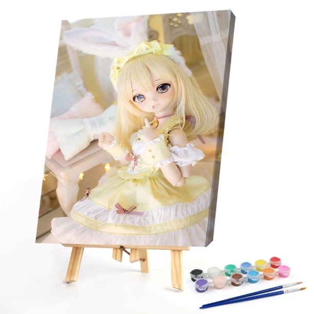 Cuadros Decorativos Toy Girl 40x50cm Pintura al óleo por números Imagen DIY Pintura M569 Likrtyny embutido en tela