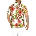 thumbnail image 5 of LA LEELA Men's Hawaiian Shirt Tropical Floral Short Sleeve Casual Button Down Beach Shirts for Men Summer L Liberty Wild Flowers, Beige, 5 of 6