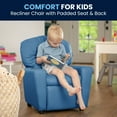 thumbnail image 6 of Flash Furniture Chandler Contemporary Light Blue Vinyl Kids Recliner with Cup Holder, 6 of 14