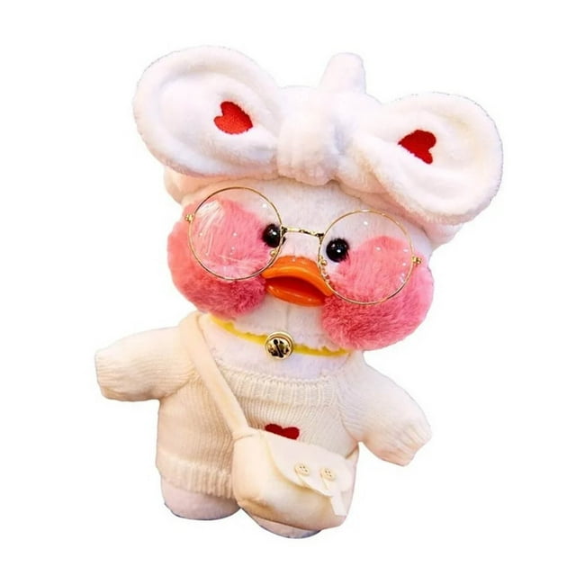 Muñeco de pato blanco de aspecto lindo, suave y cómodo juguete de peluche para decoración del hogar, regalos
