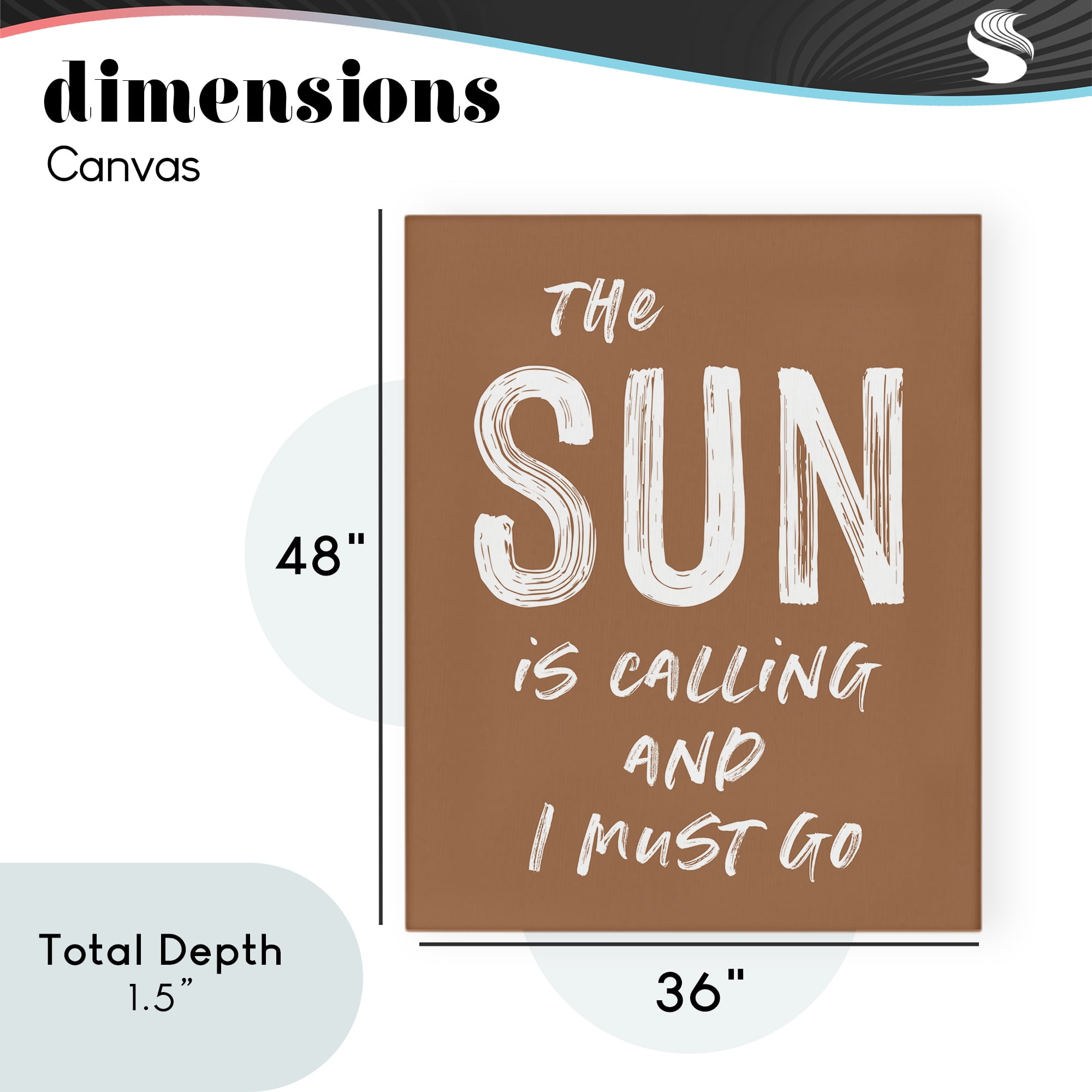 Sun Is Calling Must Go Canvas Wall Art, design by Lettered and Lined