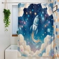 thumbnail image 3 of Rocket Universe Shower Curtain, 72" x 72", Color Stars Planets Cloud Dream Sky Cartoon Waterproof Bathroom Curtain Washable Shower Curtain Set with 12 Hooks, 3 of 8