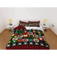 thumbnail image 2 of Alfabeto de colores a cuadros rojos juego de funda nórdica de Navidad ropa de cama de tamaño completo &, 2 of 4