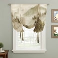 thumbnail image 2 of Brown Mountain Balloon Curtains for Bedroom/Front Door/Bathroom, Misty Forest Nature Woodland Pine Tree Landscape Tie Up Curtains 63 Inch Length Kitchen Curtains Shades for Windows 46"x63", 2 of 8